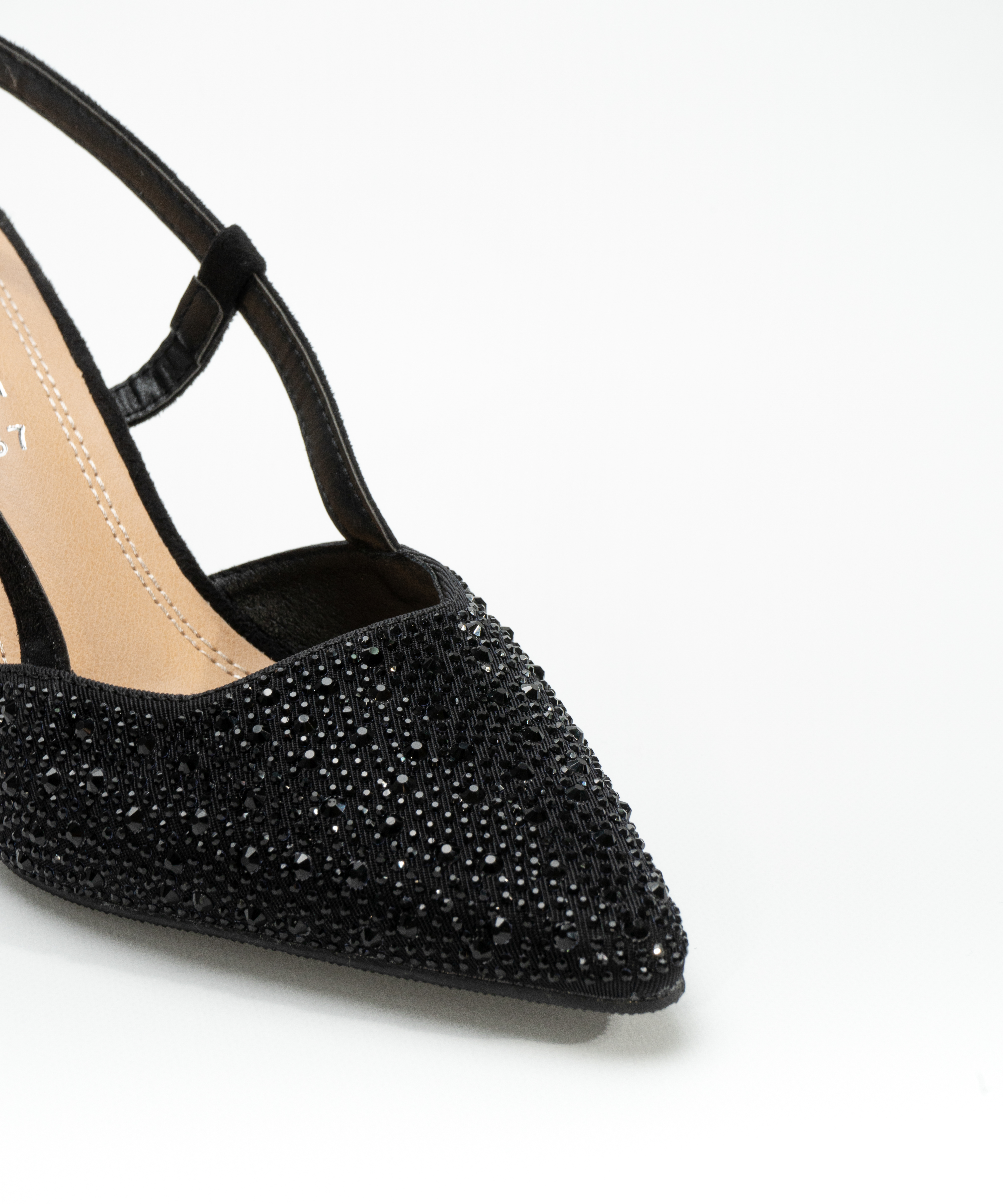 Sapatos de salto abertos com strass image number null